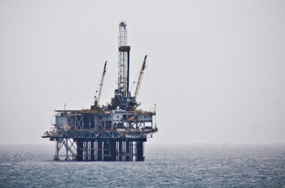 Drilling platform off Southern California