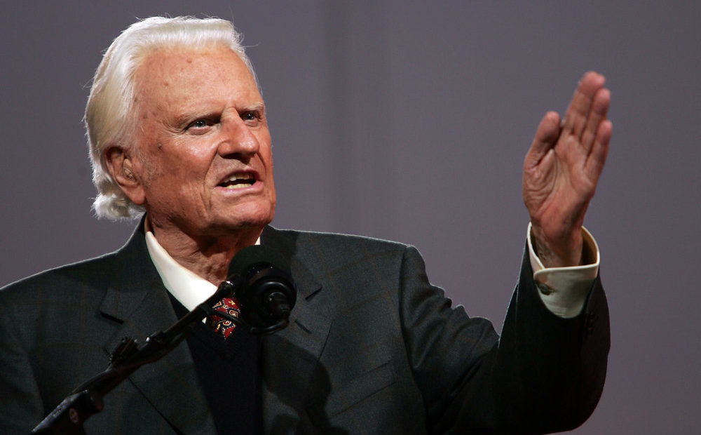 Evangelist Billy Graham speaks in 2005 in Queens, N.Y. Graham was one of the most influential religious figures of the 20th century. Scholars say his death marks the end of a historical era, in which one person could unify Protestant Christianity and come to be known as "America's pastor."