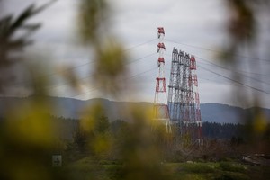 File photo of the power lines at Bonneville Dam. CREDIT: BRADLEY W. PARKS/OPB