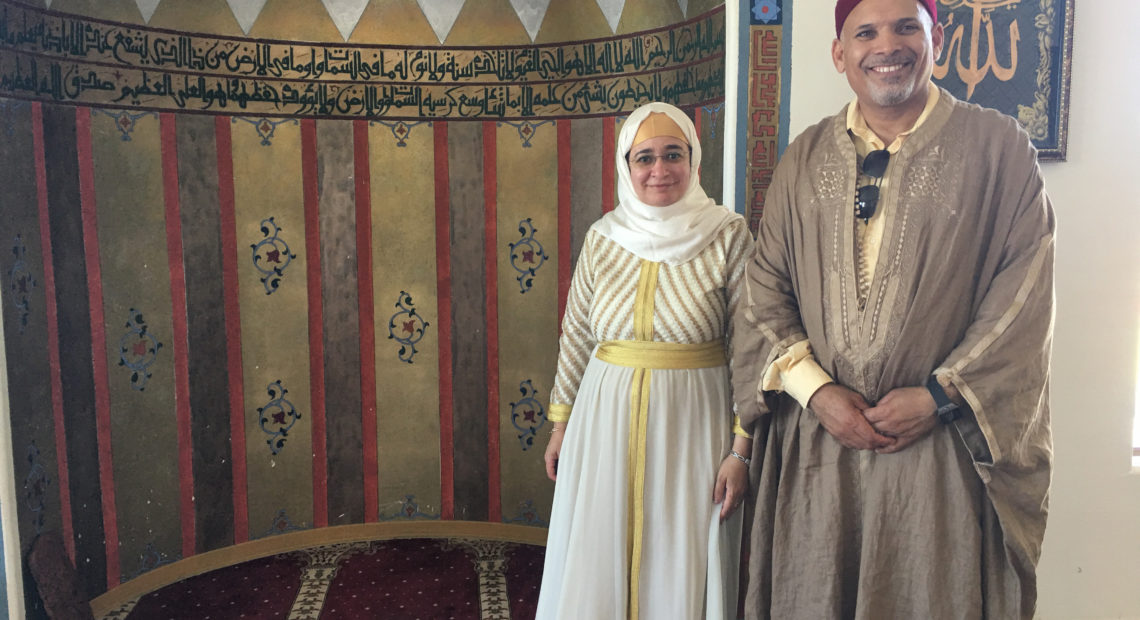 The Islamic Center of Tri Cities (ICTC) hosted 400 people for Eid-al Fitr this year. Hala Abdelall (left) is a volunteer who helped organize the festivities and Ridha Mabruki [right] is the President of the center. The ICTC plans to expand this year with 10 additional classrooms and a bigger prayer hall for the growing community. CREDIT: ESMY JIMENEZ/NWPB