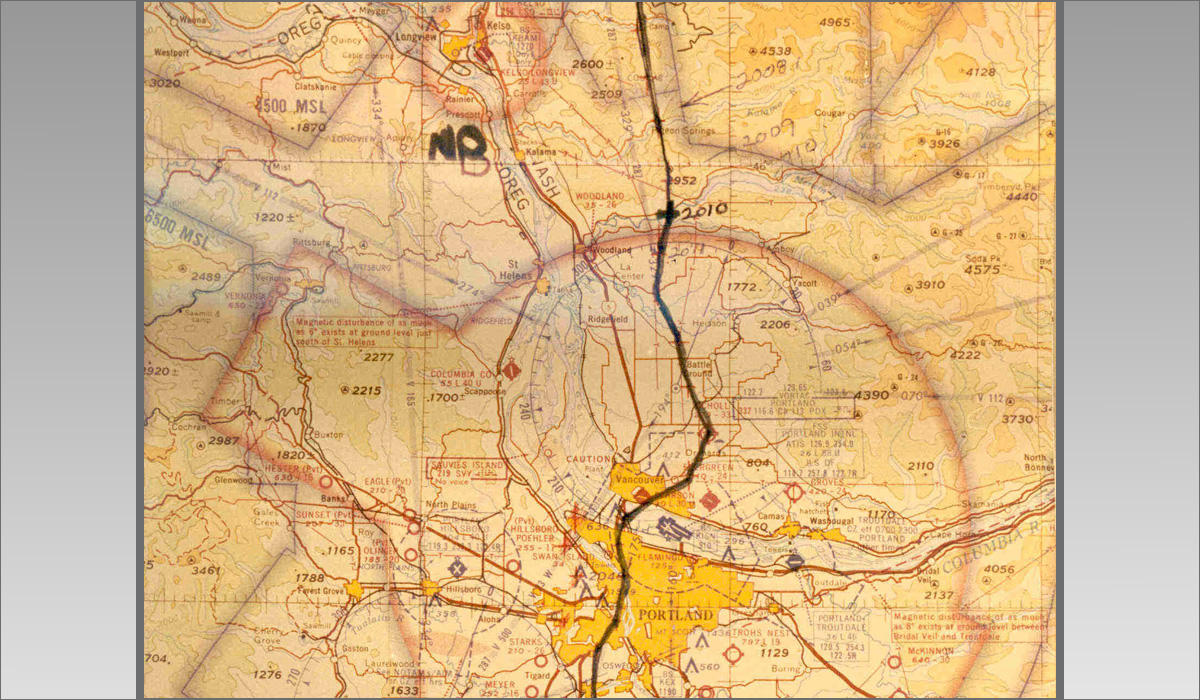 The FBI reconstruction of the flight path of the hijacked airliner places the jump zone over Southwest Washington, not near Cle Elum. CREDIT FBI ARCHIVES