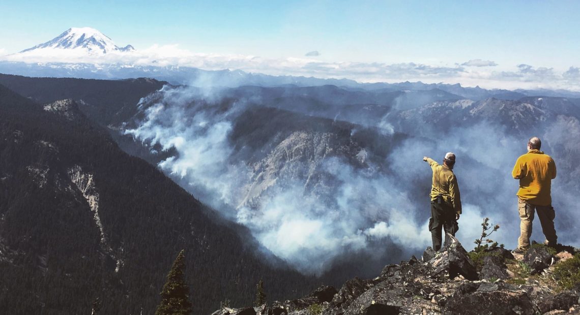 The Miriam Fire has been burning around Washington's White Pass since late July 2018. The Yakima County Sheriff's Office says Australian firefighters were not intentionally targeted and shot at by hunters in the area. CREDIT: JUSTIN GELB/INCIWEB