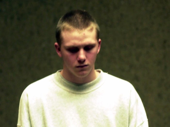 Justin Link leaves court in chains after a plea hearing in Deschutes County Circuit Court in Bend, Ore., Monday, June 11, 2001. Link, along with four other teenagers charged in connection with the murder of Barbara Thomas. He is appealing his sentence in the case. CREDIT: DON RYAN