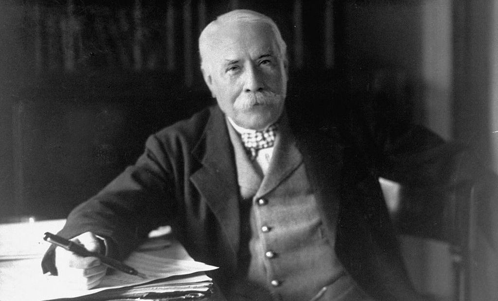 Edward Elgar at desk