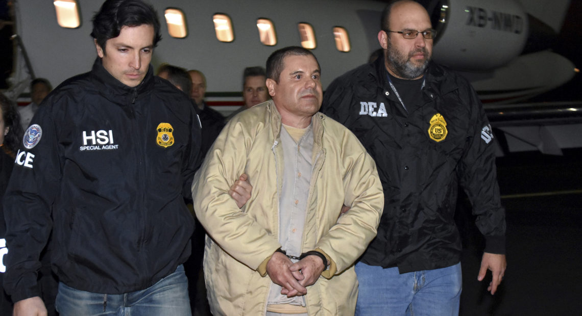 Joaquín "El Chapo" Guzmán faced 10 charges in the indictment, including engaging in a criminal enterprise — which in itself comprised 27 violations, including conspiracy to commit murder. U.S. law enforcement via AP