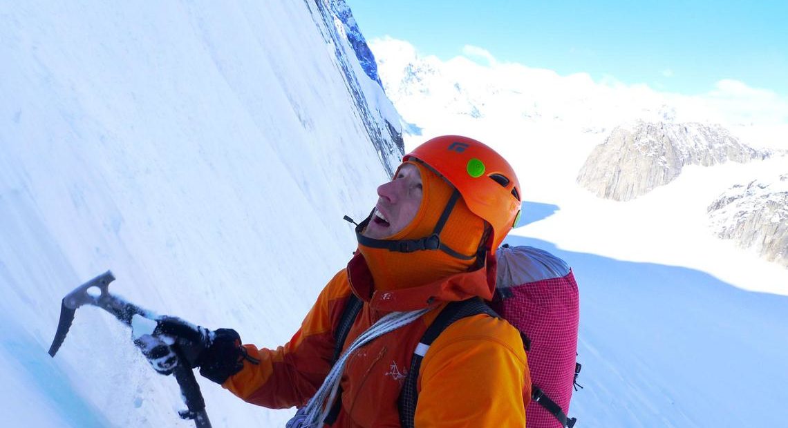 Jess Roskelley climbing on Alaska's Wake Mountain in 2012. Courtesy of Spokesman Review