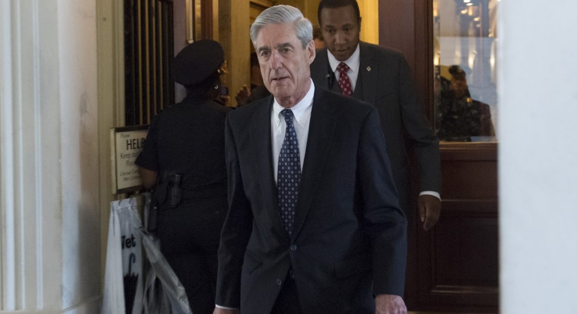 Special counsel Robert Mueller leaves following a meeting with members of the Senate Judiciary Committee at the Capitol in Washington, D.C., on June 21, 2017. CREDIT: Saul Loeb/AFP/Getty Images