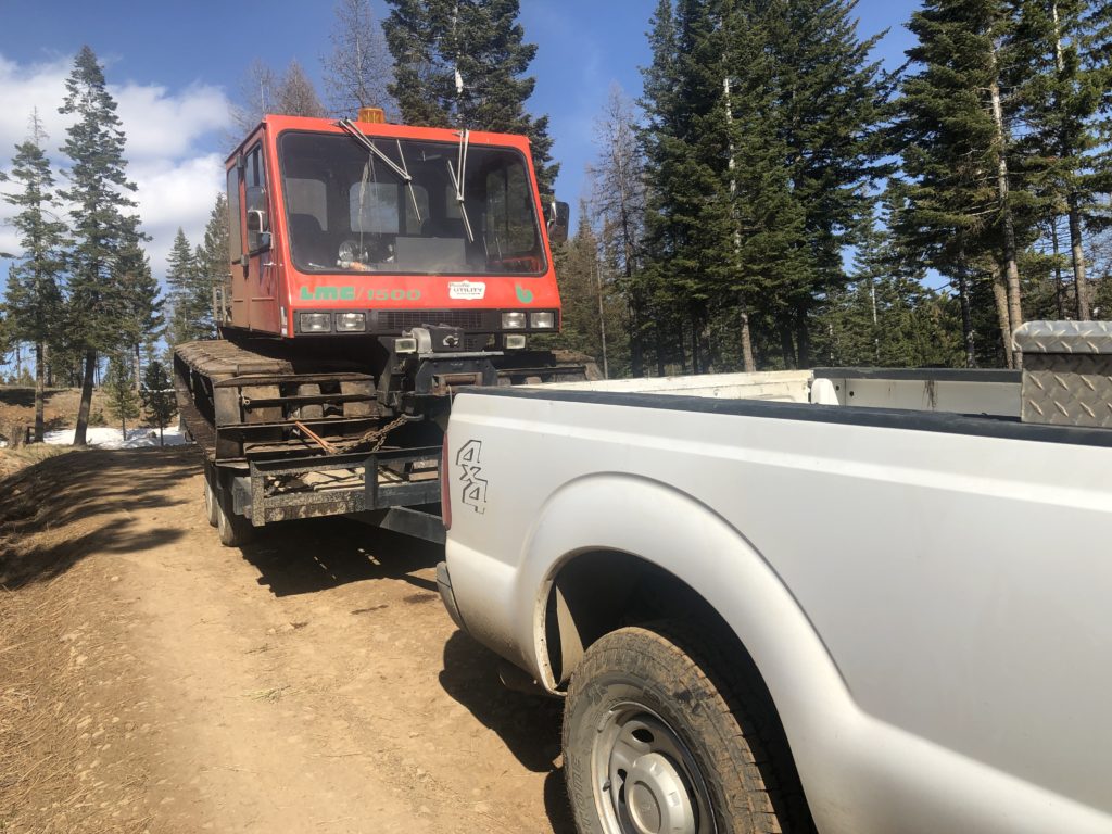 Snow Cat, truck, trailer