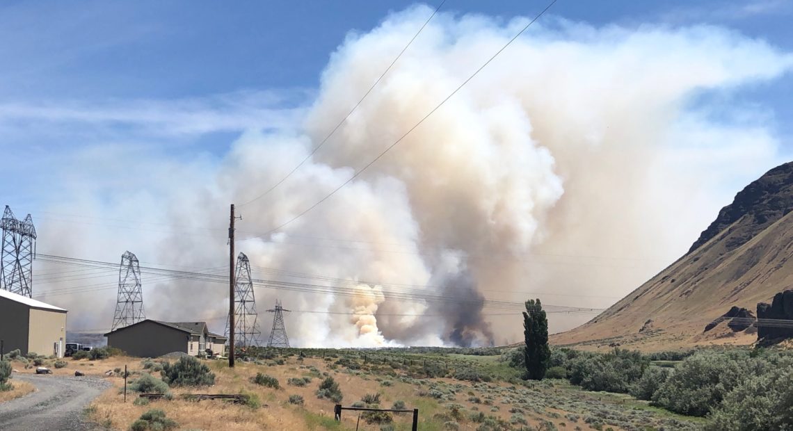 The 243 Fire, named for the state highway near which it started, burned near Mattawa Tuesday, June 4, 2019. CREDIT: ANNA KING/N3