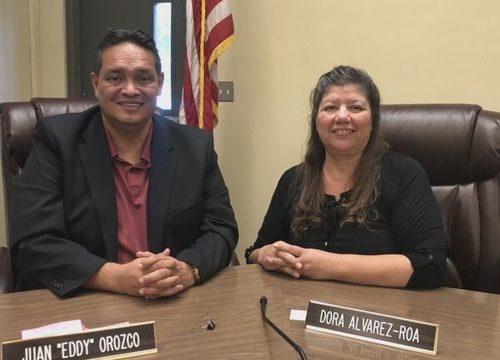 Former Wapato mayor and city administrator Juan Orozco, left, was appointed to the newly created position of city administrator by new mayor Dora Alvarez-Voa, drawing scrutiny and a state investigation. Courtesy KAPP-KVEW