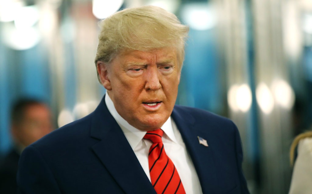 President Trump speaks to the media at the United Nations General Assembly on Tuesday in New York City. Spencer Platt/Getty Images