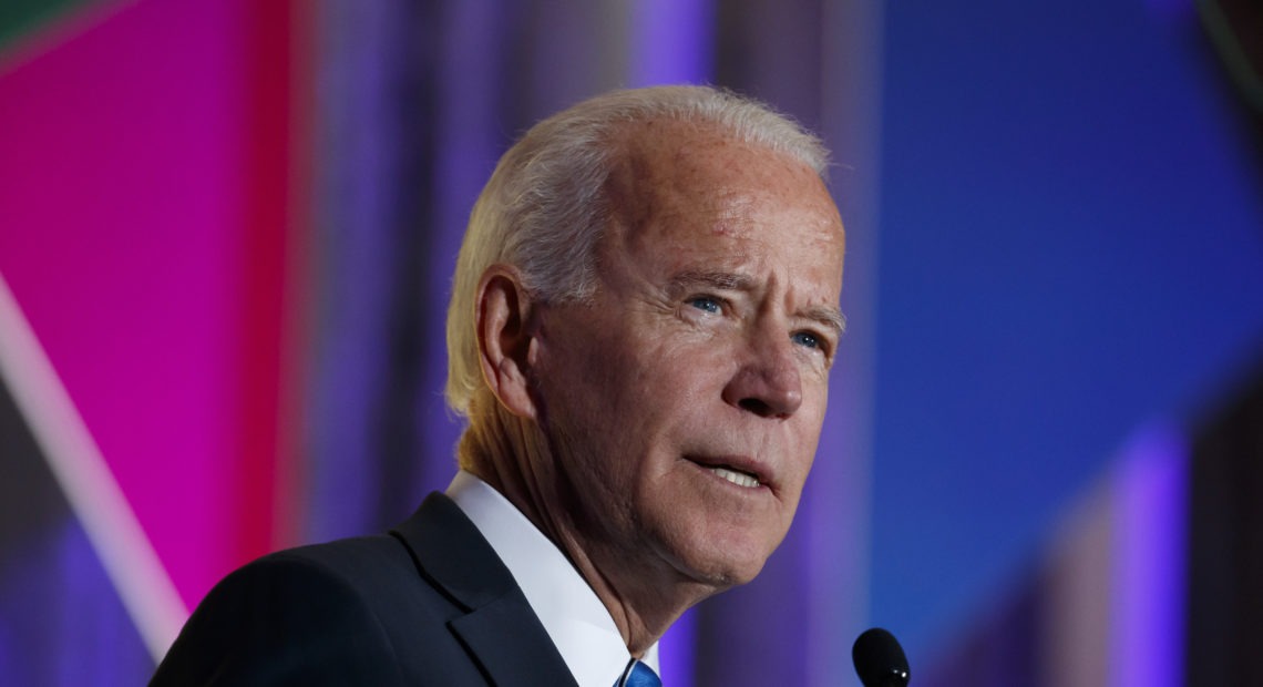 Former vice president and current Democratic presidential candidate Joe Biden apologized on Tuesday for using the word "lynching" in 1998 to describe the impeachment of then-President Bill Clinton. Above, Biden speaks at this year's Democratic Women's Leadership Forum.