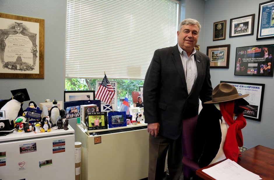 File photo. Former Clark College President Bob Knight in his office on campus. CREDIT: Molly Solomon/OPB