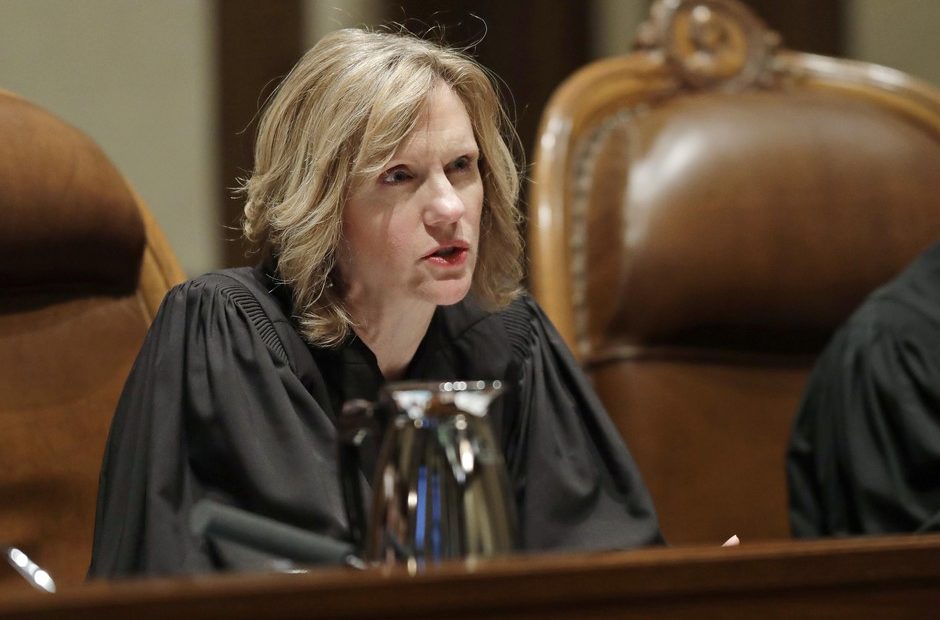 Justice Debra Stephens speaks from the bench during a Washington Supreme Court hearing in Olympia, Wash. On Wednesday, Nov. 6, 2019, Stephens was elected by her fellow members of the state Supreme Court to be the new chief justice. CREDIT: Ted S. Warren/AP