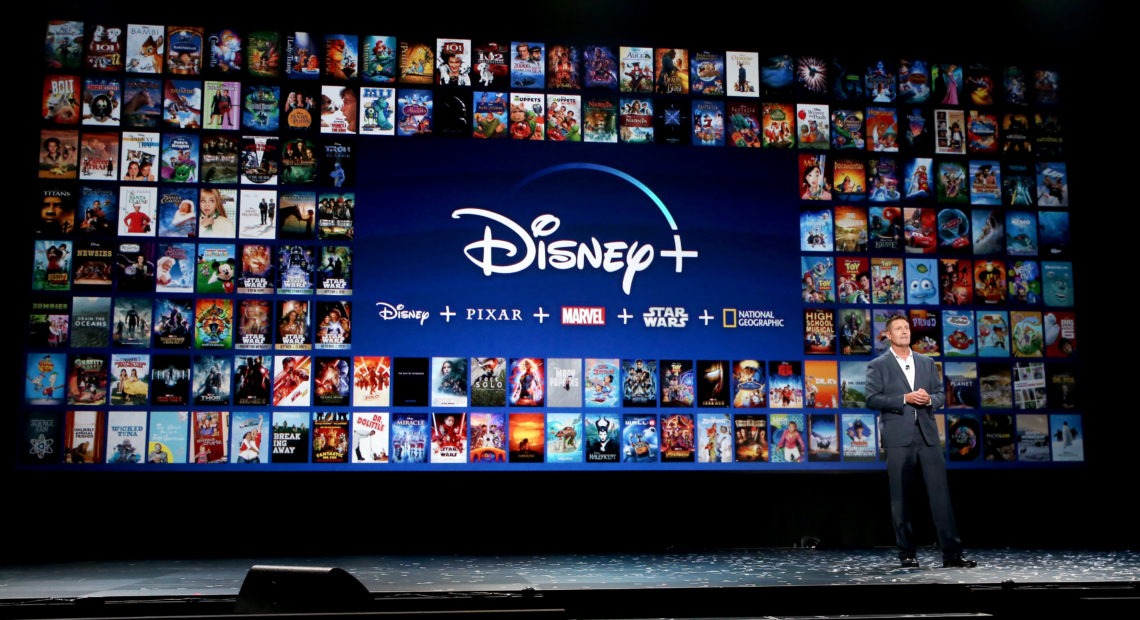 The Walt Disney Company exhibited details of its Disney+ streaming service at a Disney expo in August. The service goes live Nov. 12, 2019. CREDIT: Jesse Grant/Getty Images for Disney