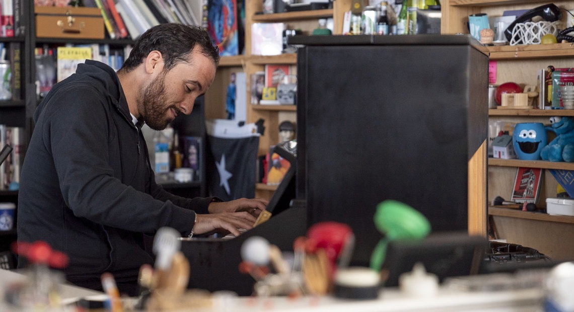 Igor Levit performs during a Tiny Desk concert, on Oct. 15, 2019. CREDIT: Mhari Shaw/NPR