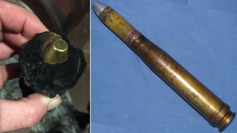 Military anti-aircraft rounds like these are washing up by the small town of Pacific Beach, Washington.