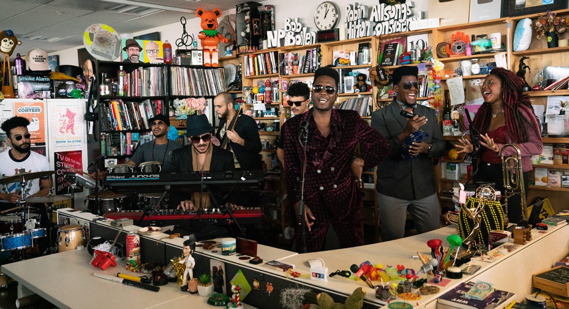 Cimafunk plays a Tiny Desk concert CREDIT: Laura Beltran/NPR