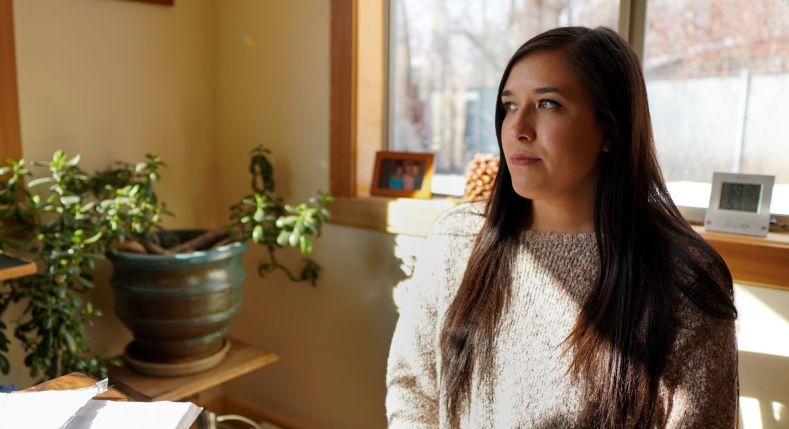 Brenda Lopez ran out of her office to meet her husband Francisco Morales by the roadside where he was pulled over by ICE agents after he dropped off his son at school in February 2020. Since then, she’s been fighting to bring him home to Twisp with the help of her community. CREDIT: Enrique Pérez de la Rosa/NWPB