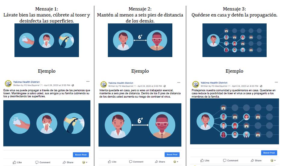 Spanish-language messaging from the Yakima Health District includes an online toolkit at YakimaJuntos.org with resources, flyers, social media messages for anyone to use to communicate to a wider audience. Courtesy of Yakima Health District