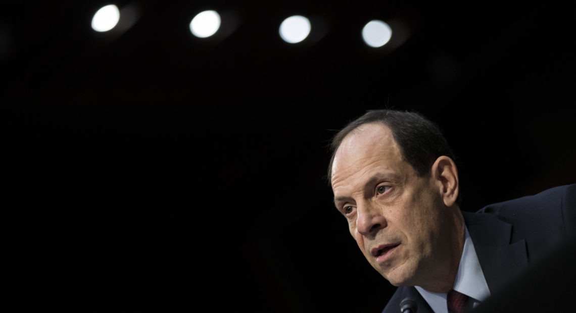 Glenn Fine, then the acting Inspector General at the Department of Defense, testifies during a Senate Judiciary Committee hearing on December 6, 2017. Fine was the defense department's acting inspector general until April 6, 2020, when President Trump replaced him. Drew Angerer/Getty Images