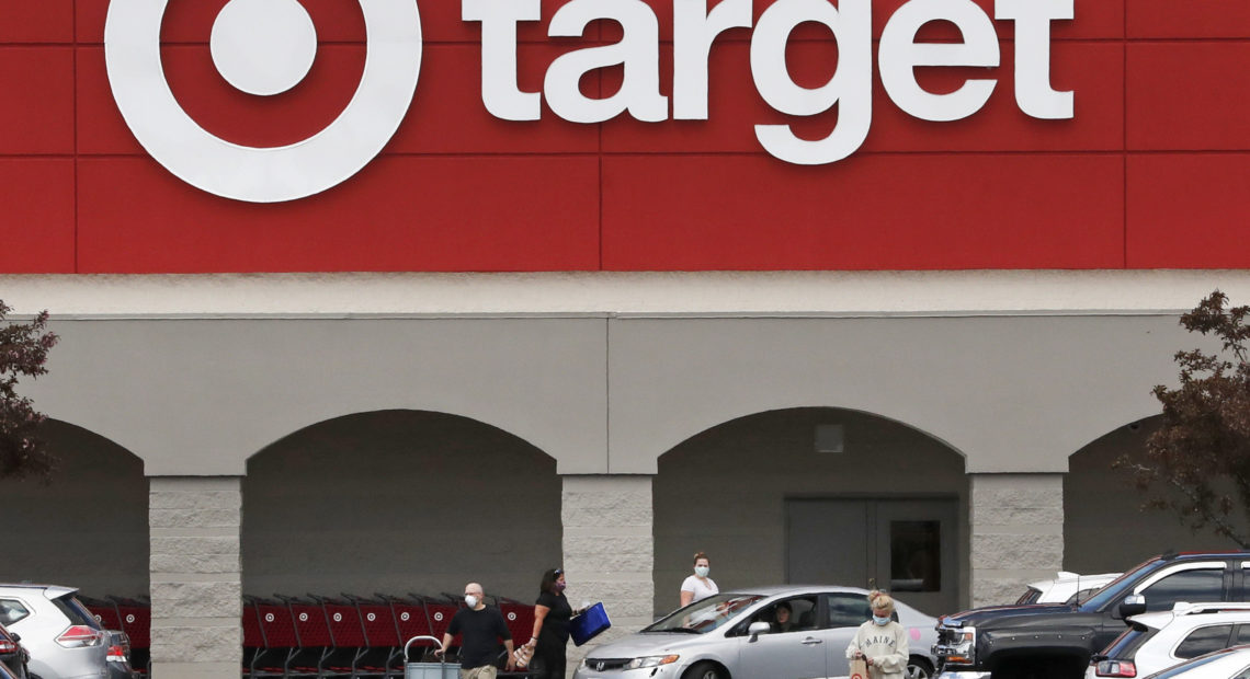 Target said it relied on its physical stores to fill 80% of online sales in the past three months.