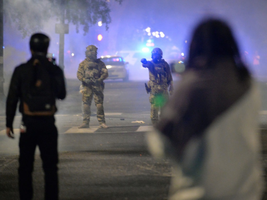 A federal judge has denied Oregon Attorney General Ellen Rosenblum's request for a temporary restraining order against what she described as unconstitutional tactics by federal officers deployed to protests in Portland. CREDIT: Ankur Dholakia/AFP via Getty Images