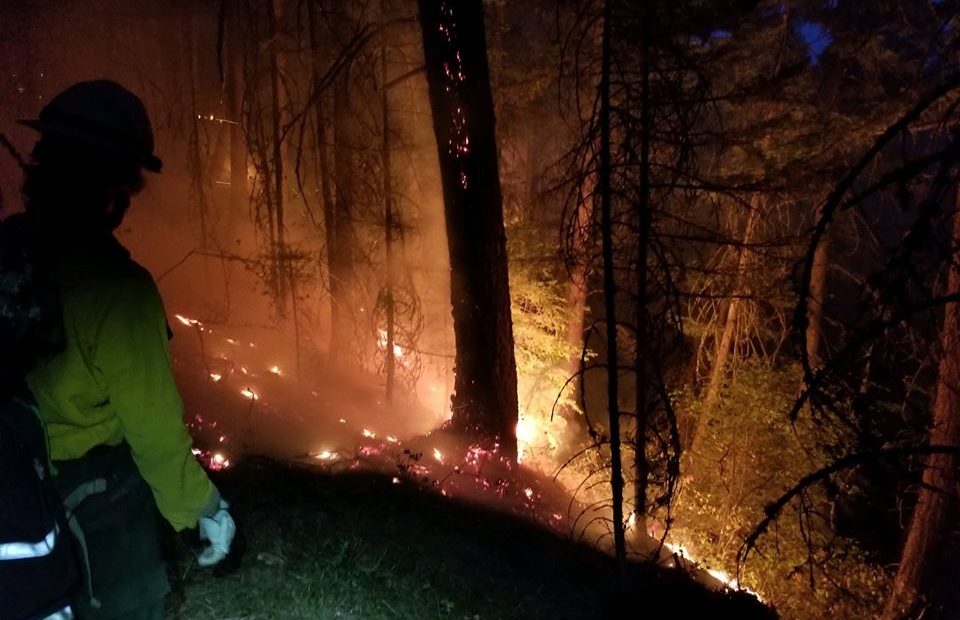 The Mosier Creek Fire near Mosier, Oregon, began Wednesday, Aug. 12, 2020. State officials say it was human caused. CREDIT: Oregon Dept. of Forestry