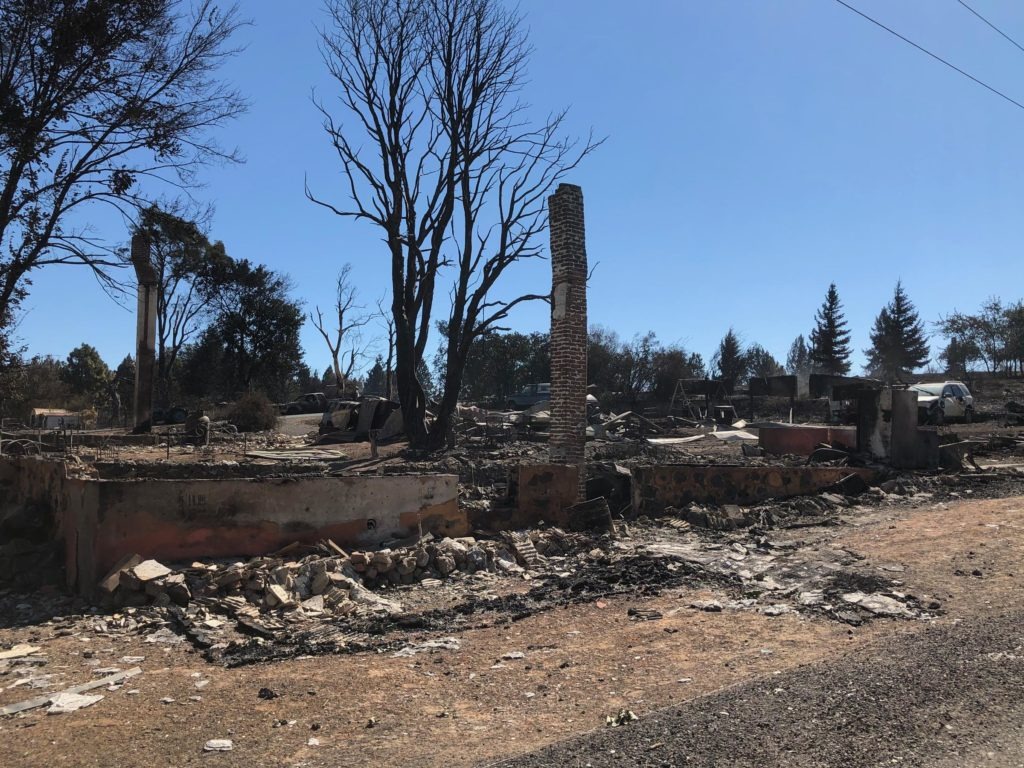 Most of the buildings in Malden are now rubble after a fast-moving fire swept through on Labor Day, Sept. 7, 2020. CREDIT: Doug Nadvornick/SPR