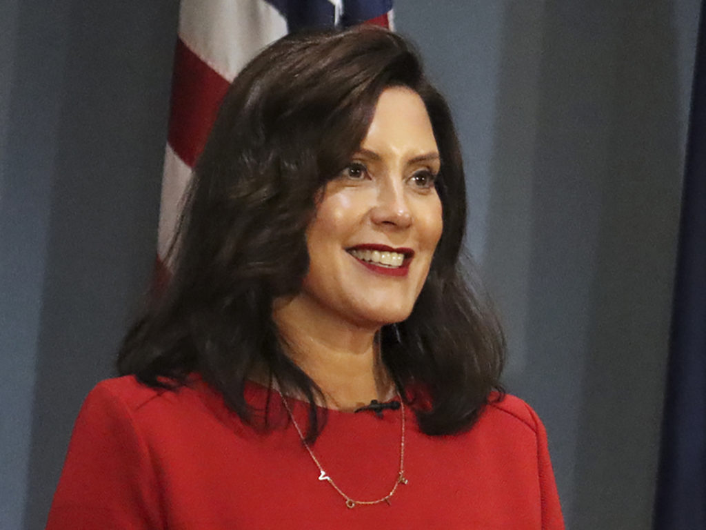 Michigan Gov. Gretchen Whitmer, shown here last month, was allegedly a target of a milita's kidnapping plot. CREDIT: Michigan Governor's Office