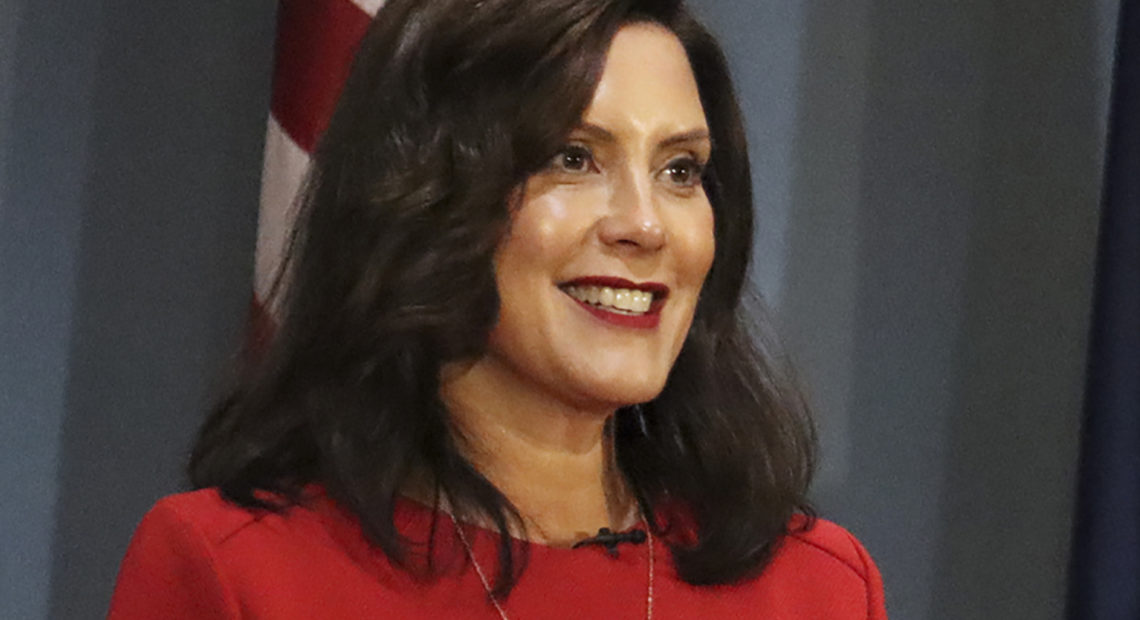 Michigan Gov. Gretchen Whitmer, shown here last month, was allegedly a target of a milita's kidnapping plot. CREDIT: Michigan Governor's Office