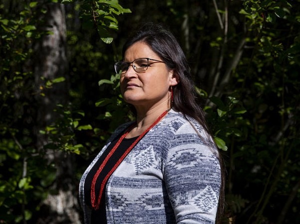 Washington Supreme Court Justice Raquel Montoya-Lewis outside of her Lacey home on Oct. 12, 2020. CREDIT: Dorothy Edwards/Crosscut