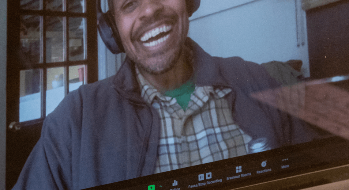 Photo of Ross Gay from a recording of Traverse Talks with Sueann Ramella