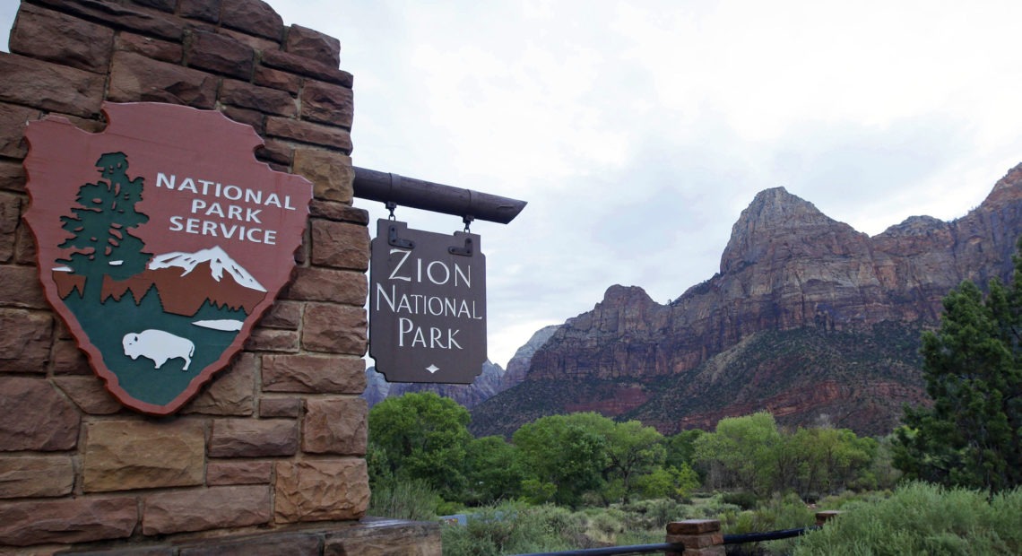 Zion National Park near Springdale, Utah, is one of more than 2,000 federal recreation sites that will be free to visitors on Veterans Day. CREDIT: Rick Bowmer/AP