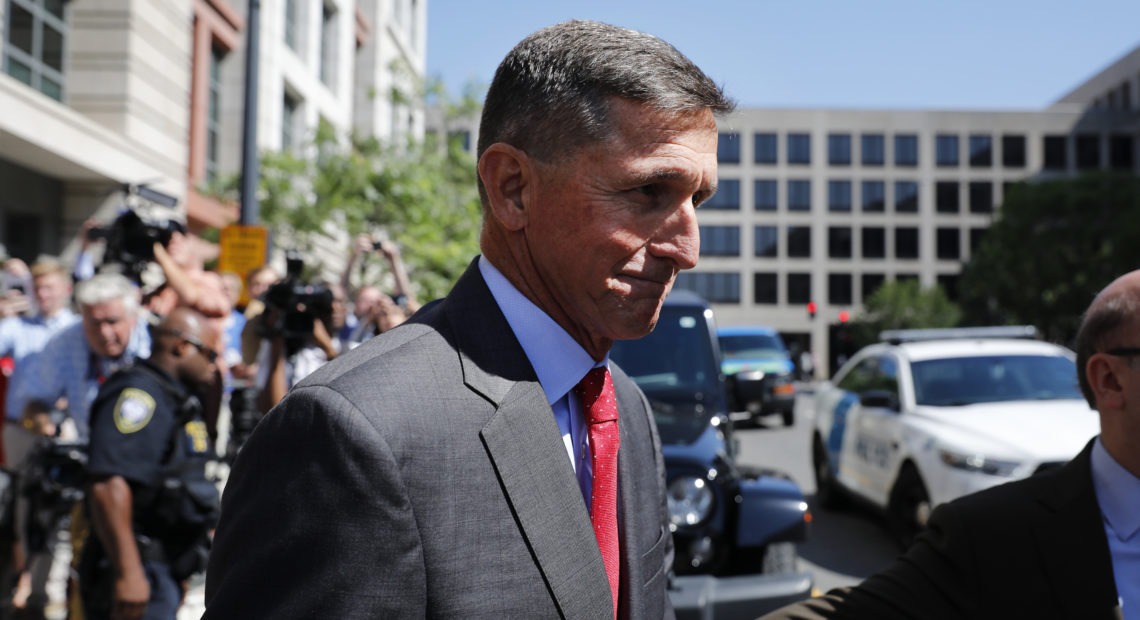 President Trump has pardoned Michael Flynn, his former national security adviser, pictured at the E. Barrett Prettyman U.S. Courthouse in Washington, D.C., in July 2018. CREDIT: Aaron P. Bernstein/Getty Images