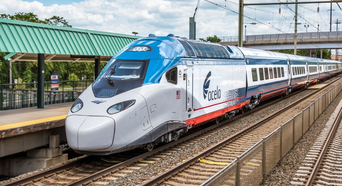 Acela II passes through Halethorpe, MD on its way to Washington DC for the first Amtrak has full rights to this image. New Acela 21 in Testing