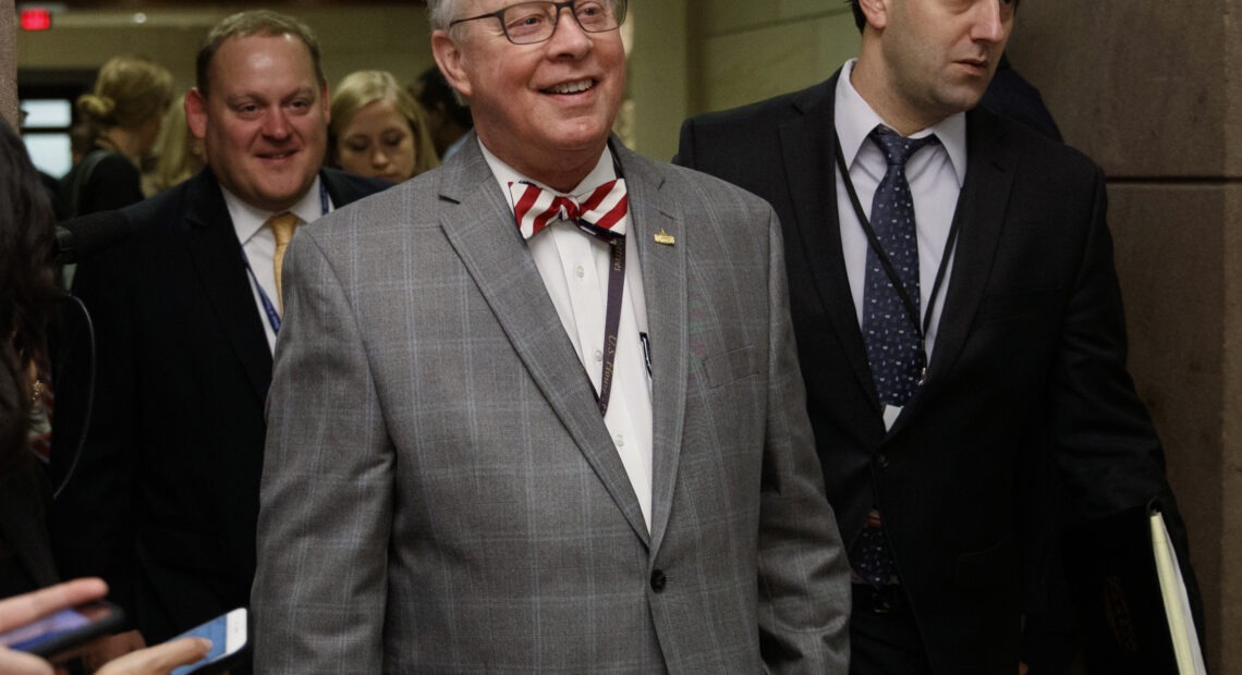 Texas Republican Rep. Ron Wright battled both cancer and COVID-19, and became the first lawmaker to die from the virus on Sunday. CREDIT: Carolyn Kaster/AP