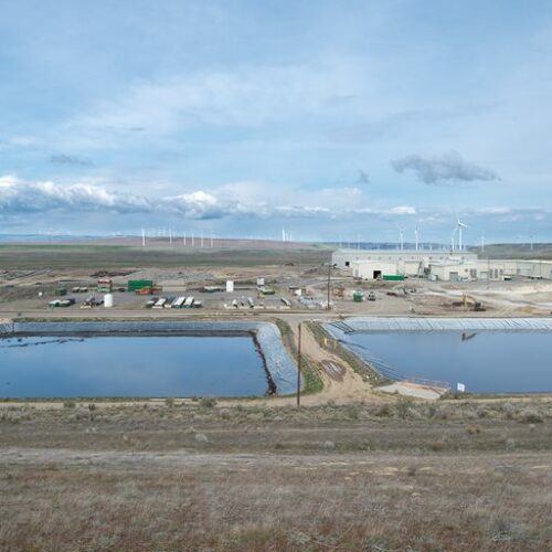 An undated file photo shows leachate evaporation ponds at the CWM hazardous waste landfill in Arlington, Ore.