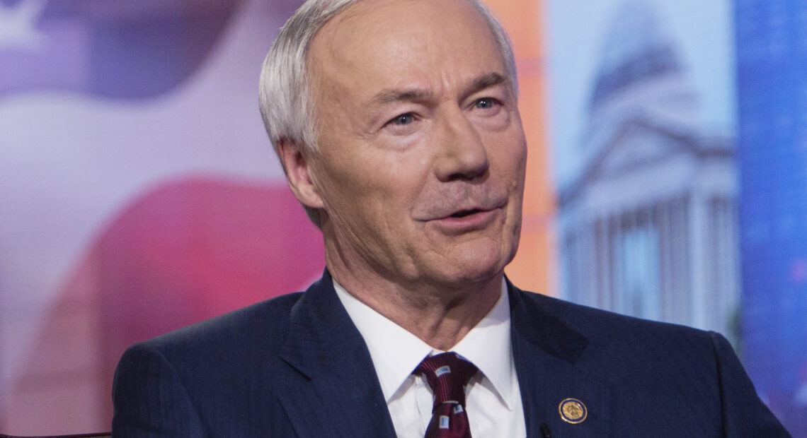 Arkansas Gov. Asa Hutchinson, pictured in 2019, on Monday said the bill banning gender-affirming medical care for transgender youth would set "new standards of legislative interference with physicians and parents as they deal with some of the most complex and sensitive matters involving young people." Victor J. Blue/Bloomberg via Getty Images