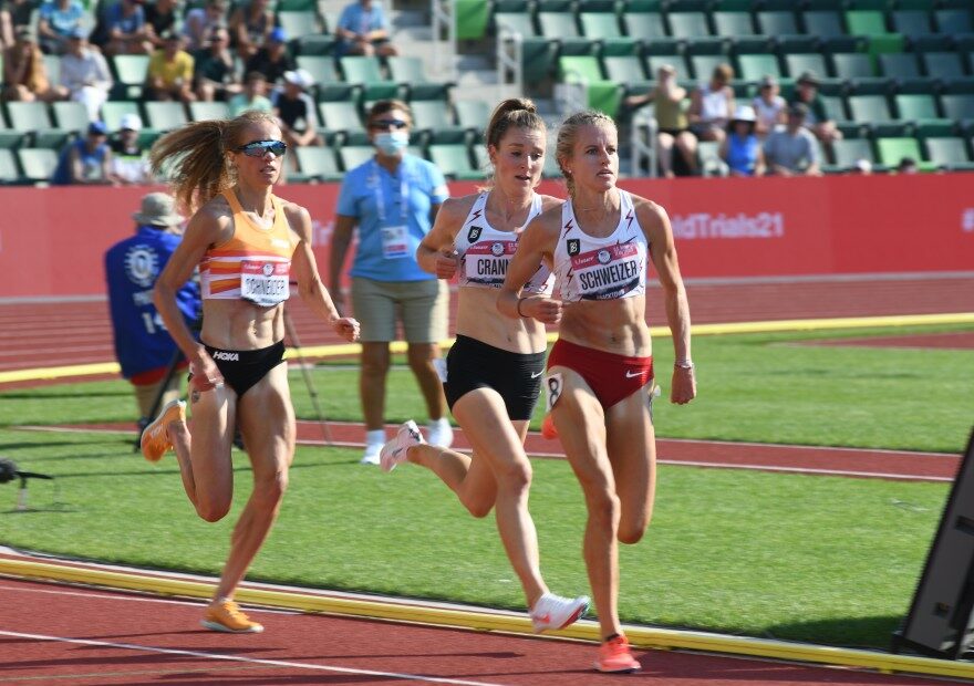 The women's 5000 meters went off under the hot sun at Hayward Field in Eugene Monday during the U.S. Olympic Track and Field Team Trials.