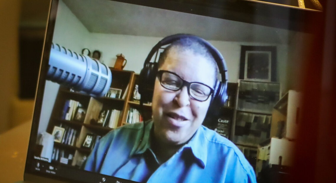 Sandra Williams, creator of The Black Lens, talks virtually for a recording of 'Traverse Talks.'