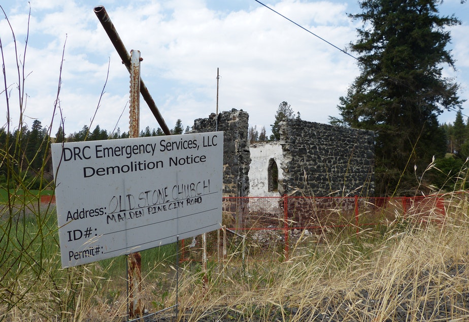 Pine City's old stone church was destroyed in the fire. It served as a meeting place for residents and was built in the early years of the town.