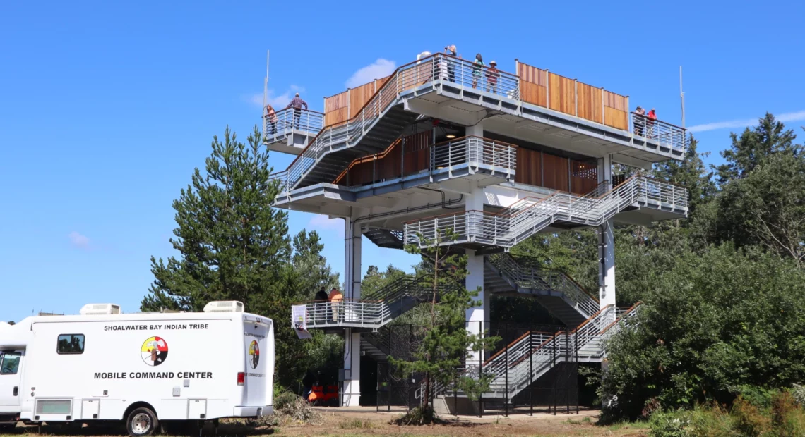 The first free-standing tsunami refuge in North America is now open in Tokeland in Pacific County, Washington.