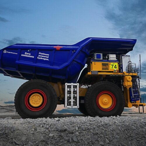 A hydrogen powered haul truck, the largest emissions free vehicle in the world, will soon be demonstrated on an old mining site in Lewis County. Image credit of Anglo American / First Mode