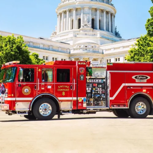 Portland Fire & Rescue would be the second department nationally to take delivery of an electric fire engine built by Pierce Manufacturing. This is the first one in service with the Madison Fire Department in Wisconsin