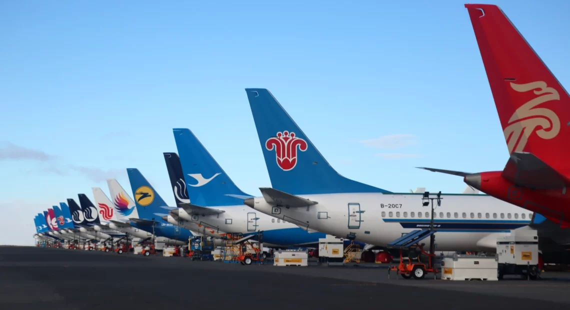 Boeing continues to store large numbers of undelivered 737 MAX jets at Grant County International Airport in Moses Lake.