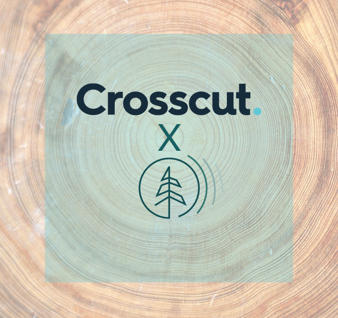 Cross section of wood with crosscut and NWPB logos