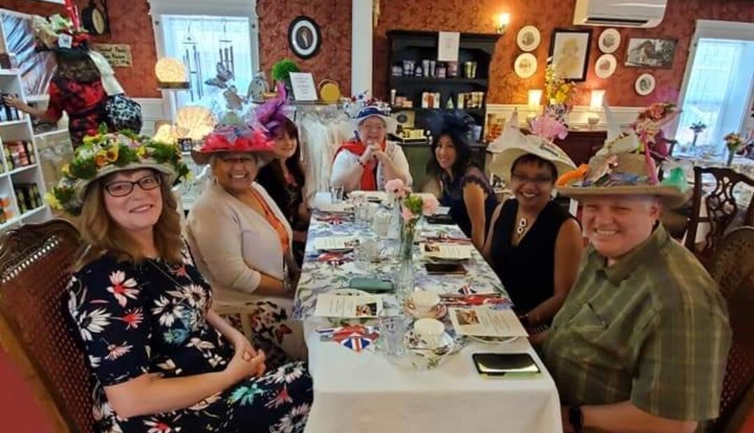 Tea guests enjoying the British tea room, Sweet Peas Tea Room, in Battle Ground, Washington. Photo courtesy of Sweet Peas Tea Room.