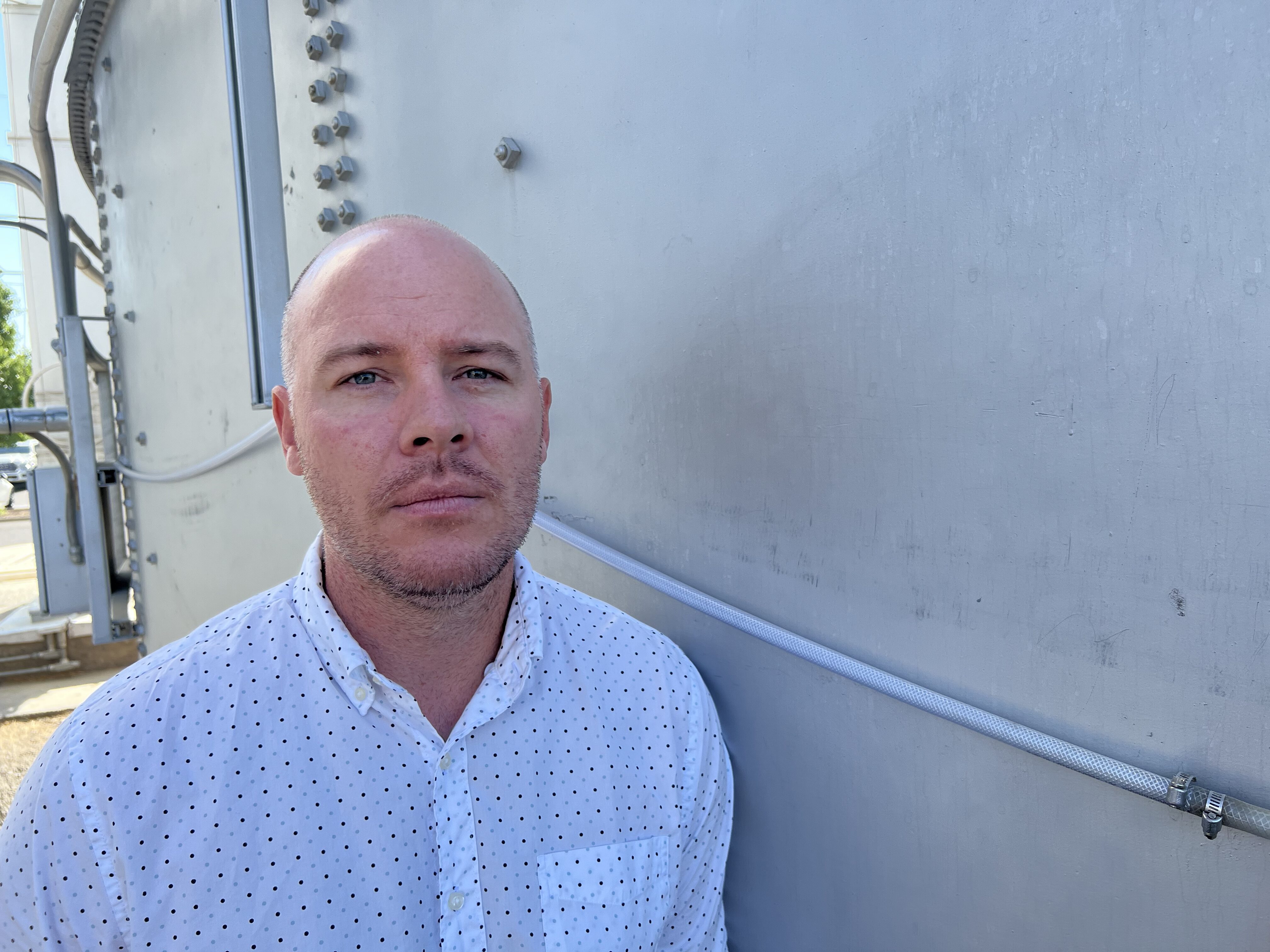 Cory Christensen is a grain merchant for Northwest Grain Growers in Walla Walla. The co-op has more than 2,000 farmers and members based/operating from near Spokane, clear to almost Pendleton, Oregon (Credit: Nate Davin)