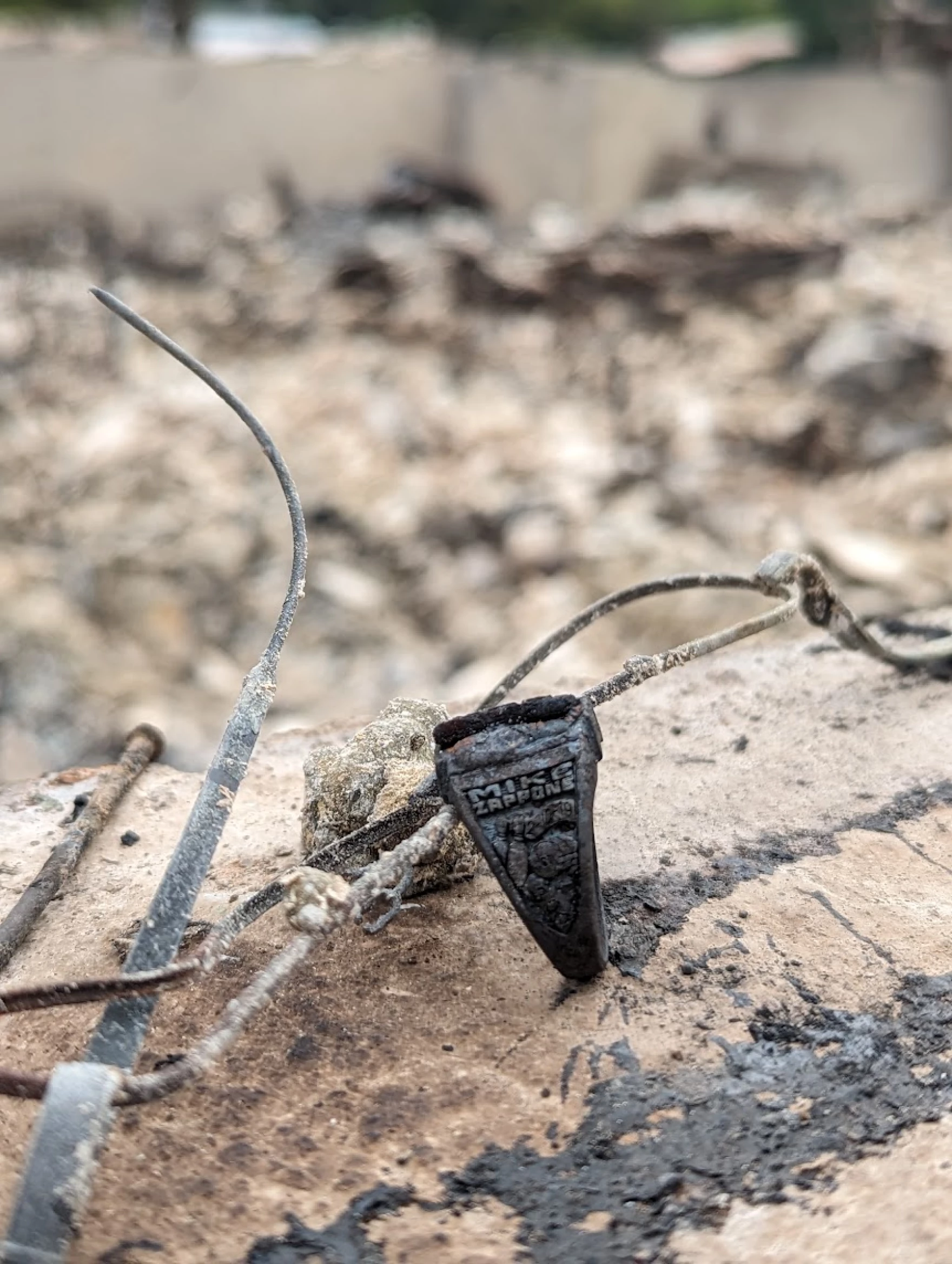 The Zappone family visited their burnt down home on Monday, to see what was left. They found several Christmas decorations, a prized bowling ring that still says “Zappone” and a crumpled pair of glasses on what used to be the nightstand